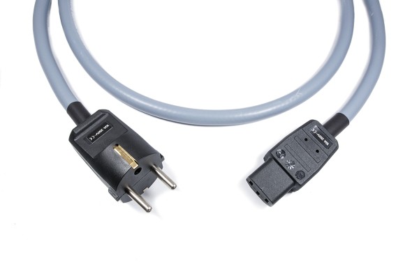 Gunmetal Netzkabel mit Abschirmung MDP10G 1,0 m, 3 x 2,5 mm2, massive Stecker, top Kontakte